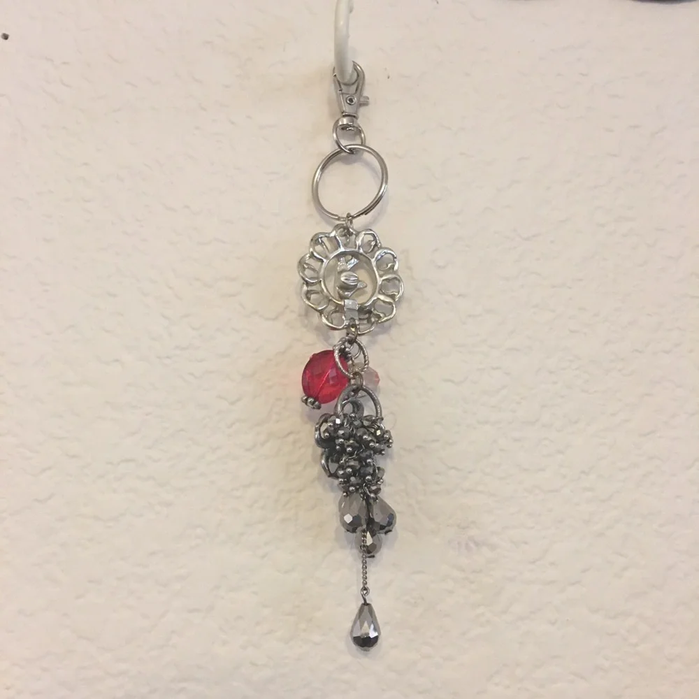 Vintage repurpose salvaged estate gem keychain